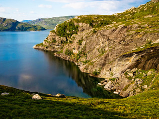 Mountain lake view from above