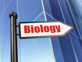 Science concept: sign Biology on Building background, 3D rendering
