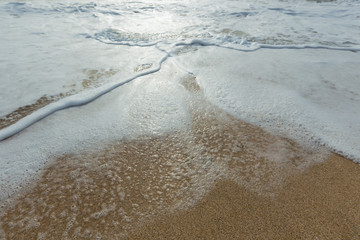 Wave on sandy beach, Background, Texture, Brown sand, Beach Texture, Sea