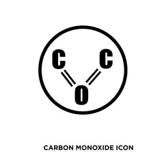 carbon monoxide icon,flat vector sign isolated on white background. Simple vector illustration for graphic and web design.