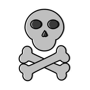 skull cross bones danger alert image vector illustration