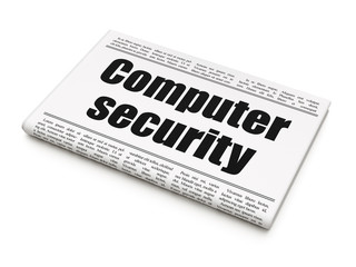 Safety concept: newspaper headline Computer Security on White background, 3D rendering