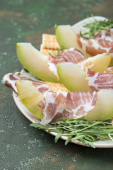 Prosciutto with fresh melon