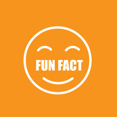 fun fact icon, smile flat vector sign isolated on yellow background. Simple vector illustration for graphic and web design.