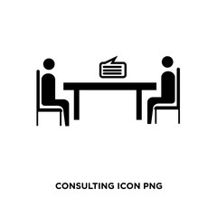 consulting icon png, flat vector sign isolated on white background. Simple vector illustration for graphic and web design.