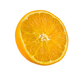 Still Life Half crescent Orange Fruit on white background