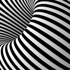 Abstract 3D surface. The illusion of distortion of space.