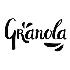 Granola lettering black vector logo design on white background