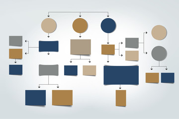 Fowchart. Blue Colored shadows scheme.