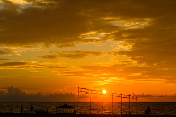 Obraz premium Golden sunset over the Black Sea