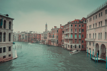 Beautiful Venice covered by snow in winter, Italy