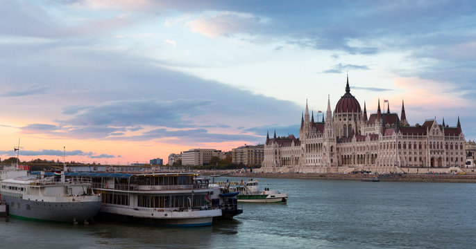 Image of building of Parliament in Budapest of Hungary