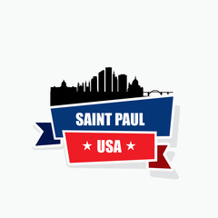 Saint Paul ribbon banner - Minnesota - United States of America