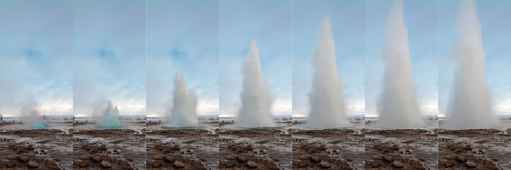 Strokkur Geysir eruption in progress