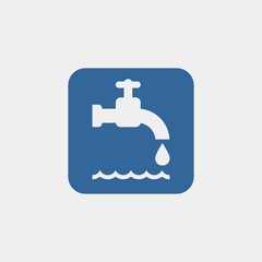 Faucet water flat vector icon