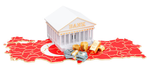 Banking system in Turkey concept. 3D rendering