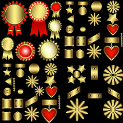 Set of decorative patterned awards