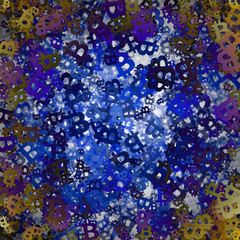 Bitcoins Falling, blockchain technology for cryptocurrency, isolated on black background with center space