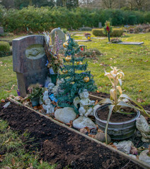 Weihnachtsbaum auf dem Friedhof