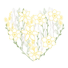 Spring  heart.  Vector illustration.
