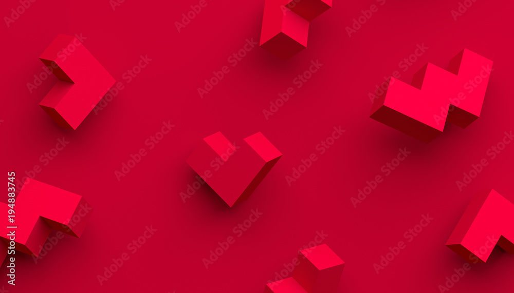 Poster abstract 3d rendering of geometric shapes. modern background with simple forms. minimalistic design 