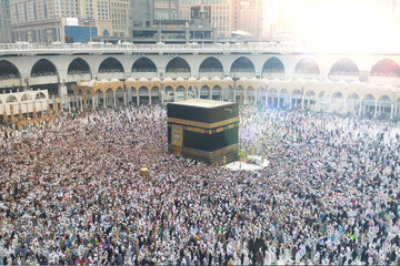 MECCA, SAUDI ARABIA, September 2016 - Muslim pilgrims from all over the world gathered to perform Umrah or Hajj at the Haram Mosque in Mecca, Saudi Arabia © as-artmedia