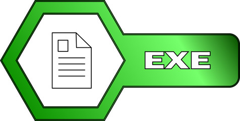 Fototapeta premium Hexagonal icon for EXE files - vector