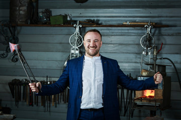 young businessman forging