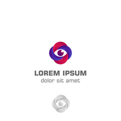 Abstract color vision eye. Vector logo template