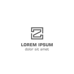 Initial letter Z linked box. Vector logo template