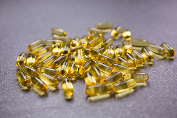 Fish oil capsules, vitamin Omega-3