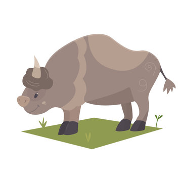 Vector illustration of cartoon bison