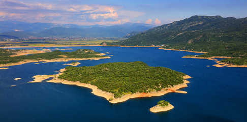 Slansko lake landscape, Niksic, at the foot of Mount Trebjesa, Montenegro