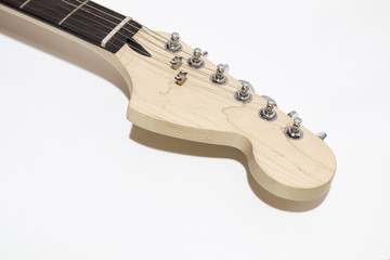 Electric guitar composition in a white background