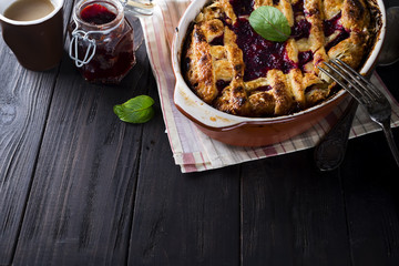 Homemade delicious cherry berry tart