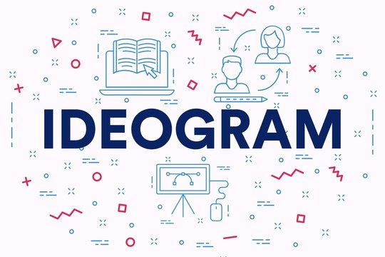 Conceptual business illustration with the words ideogram