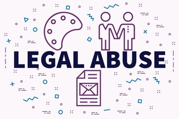 Fototapeta premium Conceptual business illustration with the words legal abuse