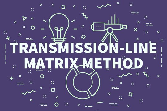 Conceptual business illustration with the words transmission-line matrix method