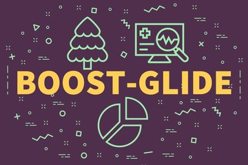 Fototapeta premium Conceptual business illustration with the words boost-glide