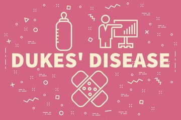 Conceptual business illustration with the words dukes' disease