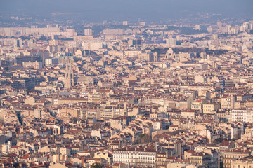 Vue aérienne sur la ville de Marseille, Provence, France.