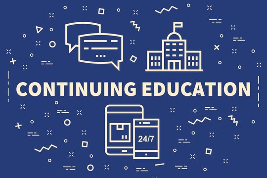 Conceptual business illustration with the words continuing education
