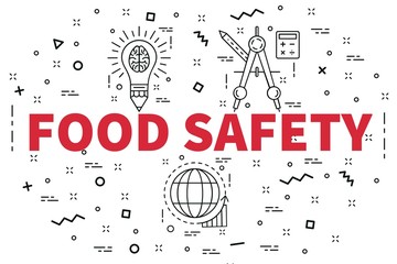 Naklejka premium Conceptual business illustration with the words food safety