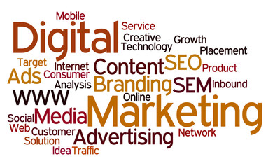 Obraz premium Word Cloud Digital Marketing