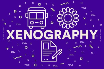 Conceptual business illustration with the words xenography