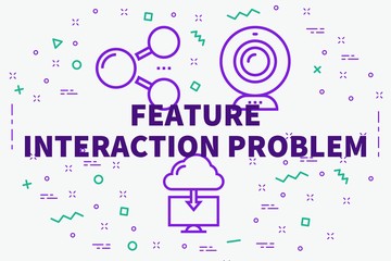 Fototapeta premium Conceptual business illustration with the words feature interaction problem