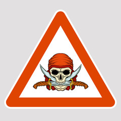 pirate  road sign vector illustration