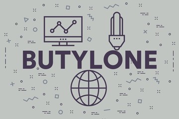 Conceptual business illustration with the words butylone