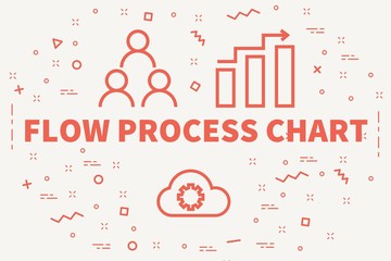 Conceptual business illustration with the words flow process chart