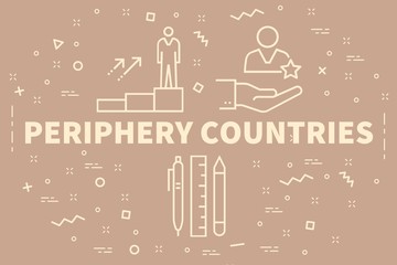 Conceptual business illustration with the words periphery countries